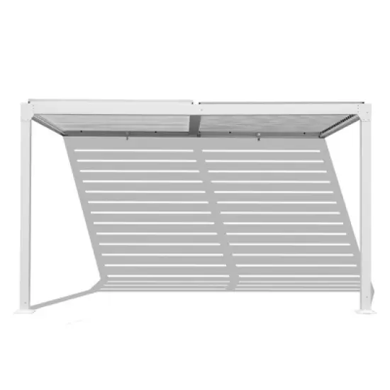 Aoodor Outdoor Louvered Pergola Adjustable Louvered Sloping Roof Wall-Mounted Pergola image {11}