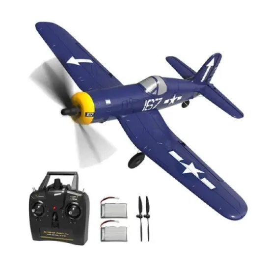 Top Race F4U Corsair Fighter Plane - Old School RC Airplane w/ 300+ ft Range & 4 Channels for Acrobatics & Stunt Flying image {2}