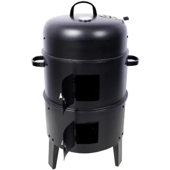 HANPURE Charcoal Smoker Grill Wood Smoker Grills Outdoor Cooking 16 Inch Vertical Smoker Portable BBQ Grill for Camping, Black image {5}