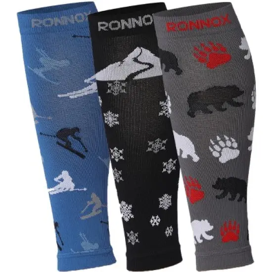 Tipi Toe Adult 3 Pairs Bright Colored Polar Playgrounds Calf Compression Tube Sleeves 12-14 mmHg Great for Athletic & Medical Use image {4}