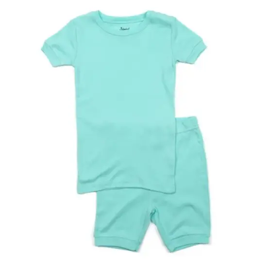 Leveret Kids Two Piece Cotton Solid Short Pajamas image {20}