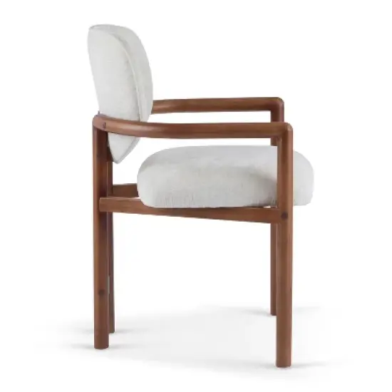 Christopher Knight Home Edge Modern Rubberwood Upholstered Dining Chairs (Set of 2) image {4}