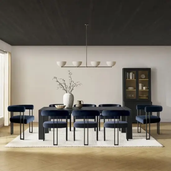 Set of 8 Modern Velvet Dining Chairs, Upholstered Armchairs with Metal Legs, Contemporary Accent Chairs for Dining Room & Kitchen-Maison Boucle image {10}