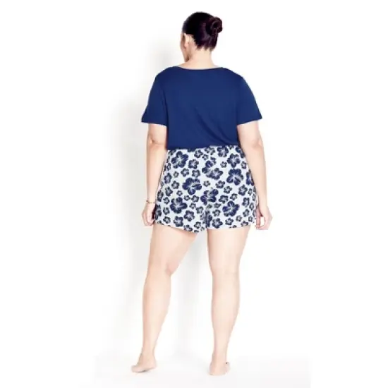 Women's Plus Size Hibiscus Sleep Short - hibiscus | AVENUE image {1}
