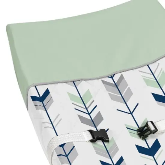 Sweet Jojo Designs Changing Pad Cover - Navy & Mint Mod Arrow image {3}