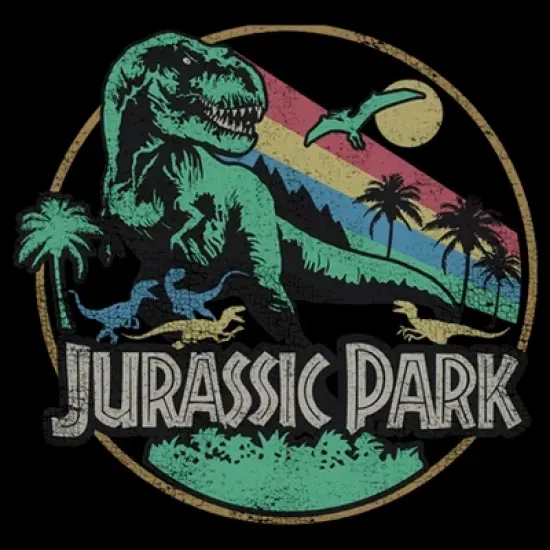 Men's Jurassic Park Rainbow Emblem T-Shirt image {1}