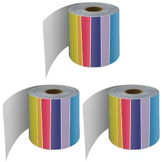 Carson Dellosa Education Rainbow Rolled Straight Border, 65 Feet Per Roll, Pack of 3 image {3}
