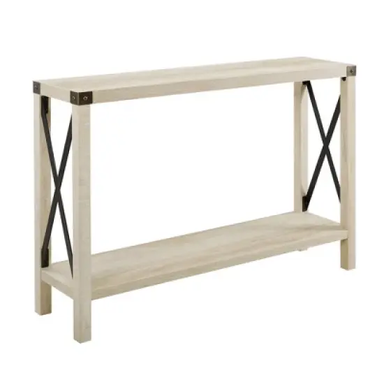 Sophie Rustic Industrial X Frame Entry Table - Saracina Home image {10}