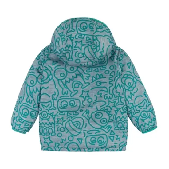 Andy & Evan  Toddler  Aqua Monsters Reversible Puffer image {3}