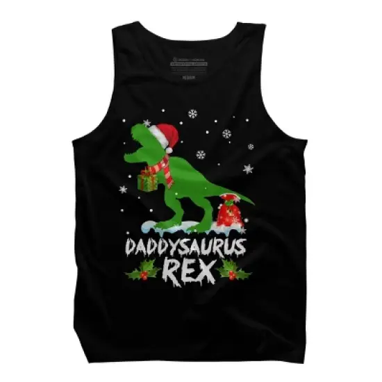 Men's Design By Humans Daddysaurus Christmas By NekoShop Tank Top image {4}
