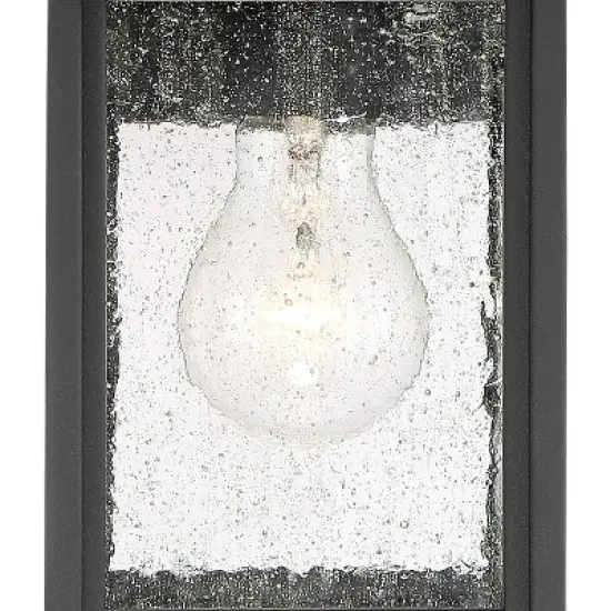 John Timberland Moray Bay Mission Outdoor Wall Light Fixture Black Motion Sensor Dusk to Dawn 11 1/2" Seedy Glass for Post Exterior Barn Deck House image {2}