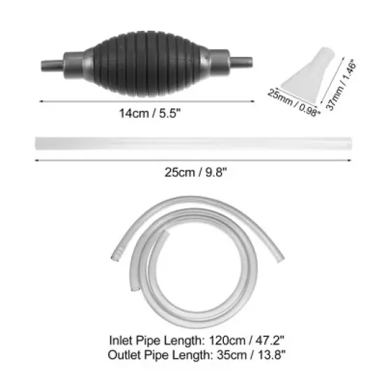 Unique Bargains Fish Tank Aquarium Python Sand Gravel Cleaner with Flat Sucker Gray 74.8" Long 1 Pcs image {3}