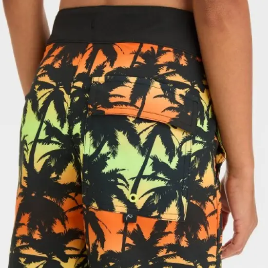 Boys' Ombre Palm Leaf Printed Swim Shorts - art class&trade; Gold image {1}