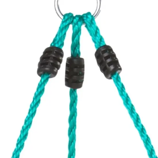 HearthSong Rainbow Triangle Weather-Resistant Kids' Rope Climbing Ladder with Colorful Metal Rungs and Nylon Rope image {5}