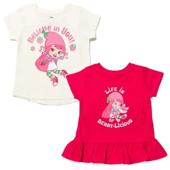 Strawberry Shortcake Girls 2 Pack T-Shirts Toddler to Little Kid image {8}