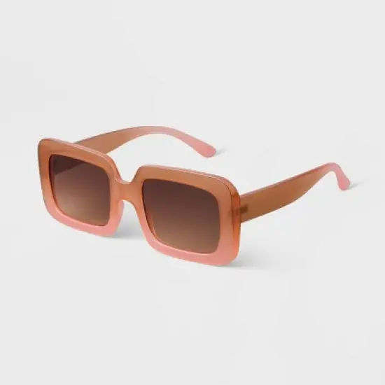 Women's Oversized Plastic Retro Rectangle Sunglasses - A New Day&trade; image {1}