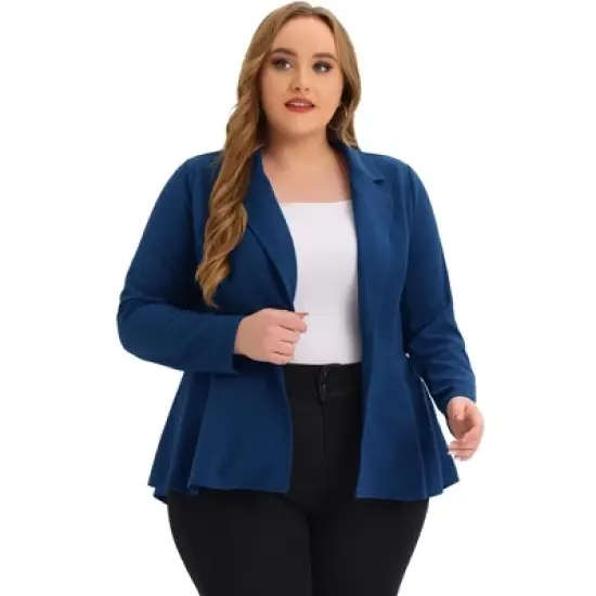Agnes Orinda Women's Plus Size High-Low Hem Workwear Formal Peplum Blazers image {10}