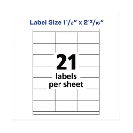 Avery Copier Mailing Labels, Copiers, 1.5 x 2.81, White, 21/Sheet, 100 Sheets/Box image {5}