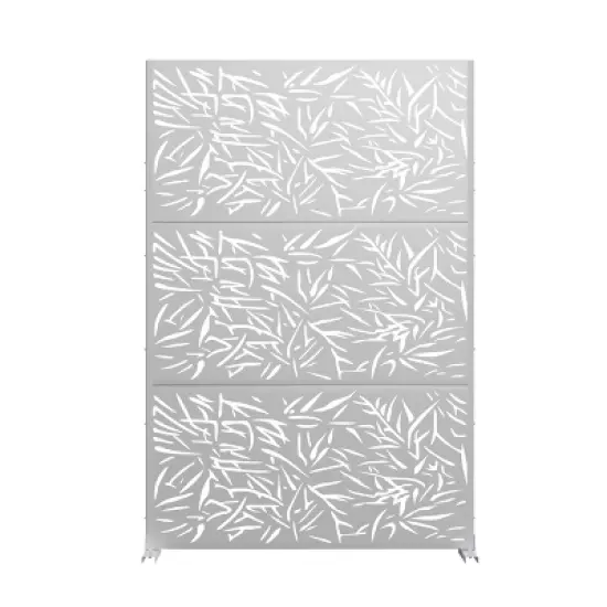 PexFix 72 in. x 47 in. Outdoor Privacy Screen Garden Fence Bamboo Pattern in White image {2}