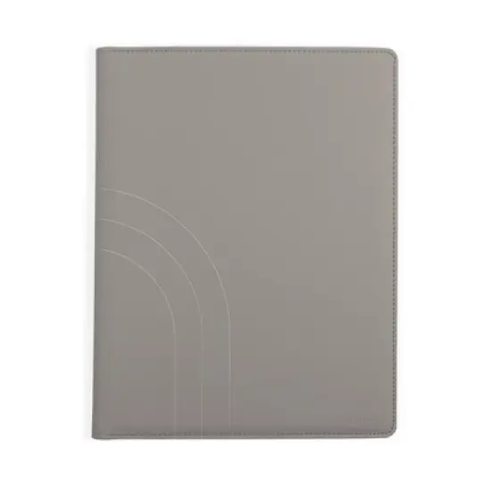 Altitude Padfolio 10"x12.5" Vegan Leather Gray Debossed Arch image {1}