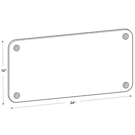 Azar Displays Floating Whiteboard with Standoff Caps, Assorted Magnets and Marker Kit image {2}