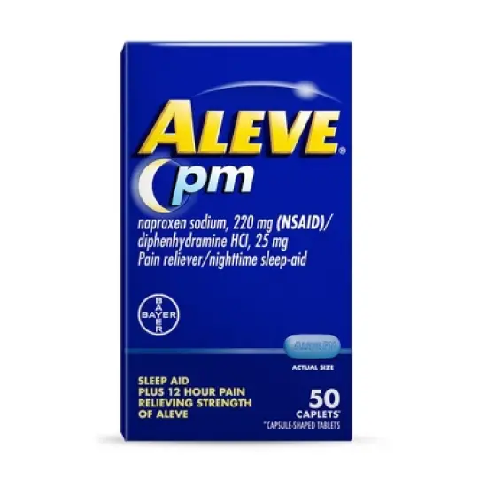 Aleve NSAID Pain Reliever & Fever Reducer Night-Time Liquid Gels, Naproxen Sodium, Pain Relief - 50ct image {8}