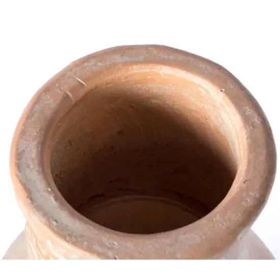 Vintiquewise Outdoor Clay Chiminea Sun Design Charcoal Burning Fire Pit with Metal Stand image {6}