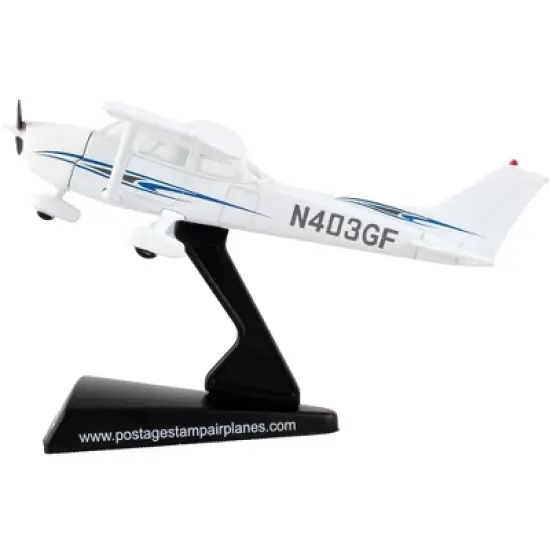 Cessna 172 Skyhawk Light Aircraft "N403GF" White 1/87 (HO) Diecast Model Airplane by Postage Stamp image {1}