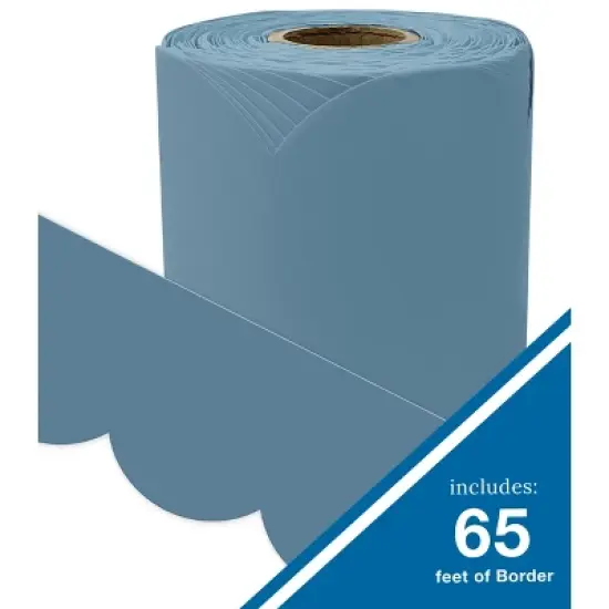 Carson Dellosa Education 65' Stone Blue Rolled Scalloped Bulletin Board Borders (1 roll) image {1}