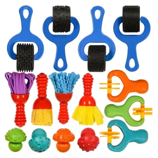 READY 2 LEARN Squish 'N' Roll Paint & Dough Tools, Set of 15 image {1}