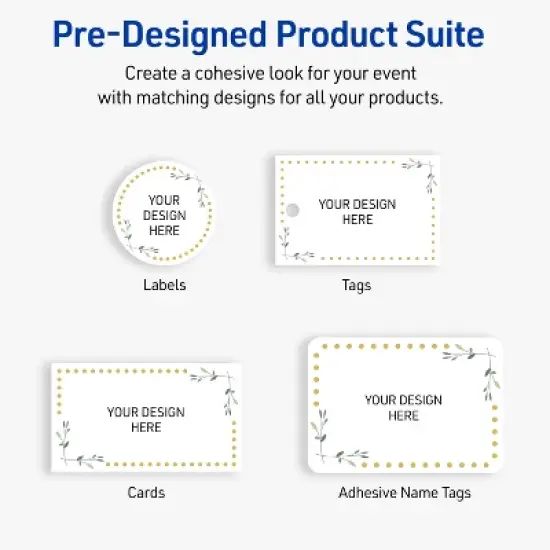 Avery 2" x 2" Labels, Gold Dots with Green Florals, 120 ct image {6}