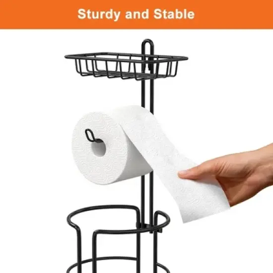 Tissue Paper Roll Stand, Bathroom Toilet Paper Storage Holder, Floor Standing Toilet Paper Dispenser image {7}