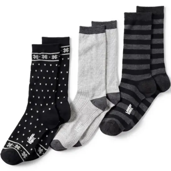 Lands' End Women's 3-Pack Seamless Pattern Crew Socks image {8}