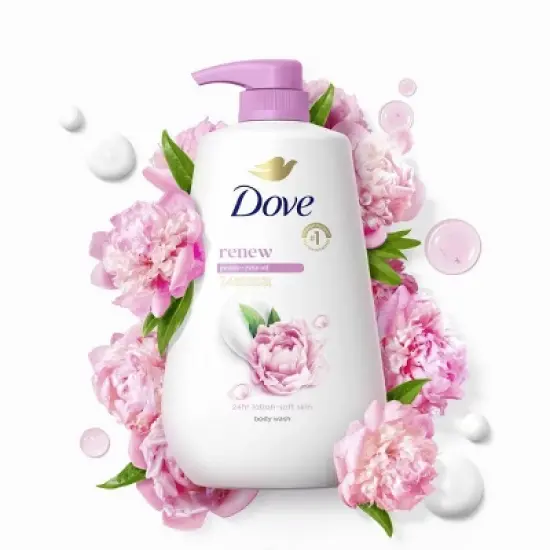 Dove Renew Body Wash Pump Peony & Rose Oil Nourishing 24hr Lotion-Soft Skin - 30.6 fl oz image {3}