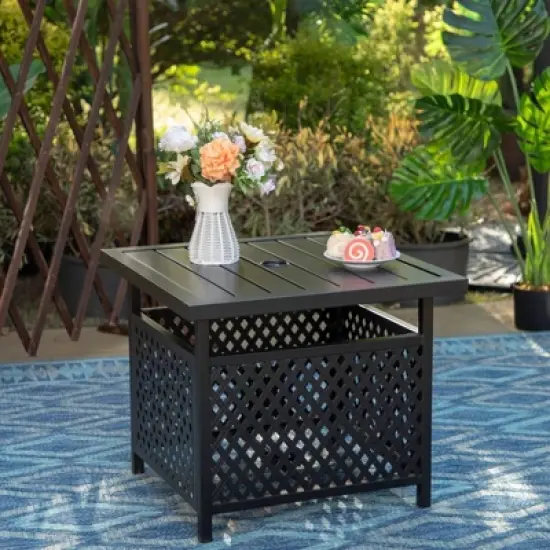 Patio Conversation Set with 360 Wicker Swivel Chairs & Side Table - Captiva Designs image {1}