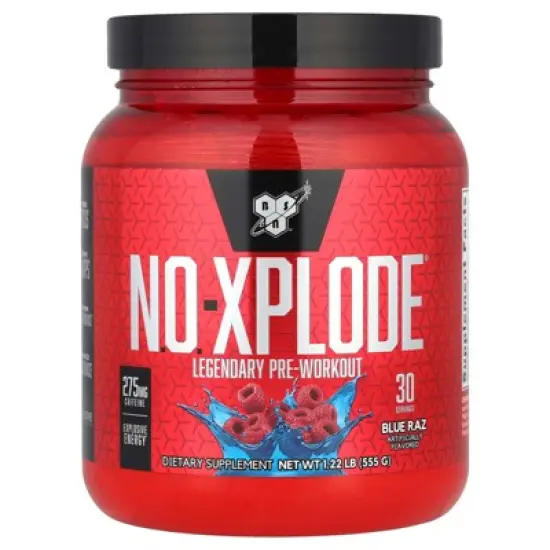 BSN N.O.-XPLODE Pre Workout Powder, Energy Supplement for Men and Women with Creatine and Beta-Alanine, Flavor: Blue Raz, 30 Servings image {4}