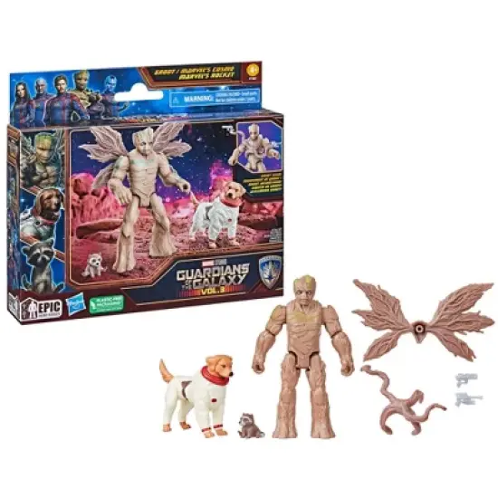Marvel Guardians of the Galaxy Vol. 3 Groot/Marvel's Cosmo/Baby Rocket Action Figure Set - 3pk image {2}