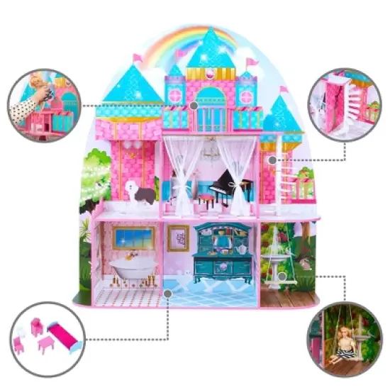 Olivia's Little World by Teamson Kids Furnished Castle Dollhouse for 12" Dolls image {4}