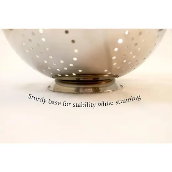 Heavy Duty Stainless Steel Colander 5 Qt | Easy Grip Handles | Self-Draining Base | Mirror Polished image {3}