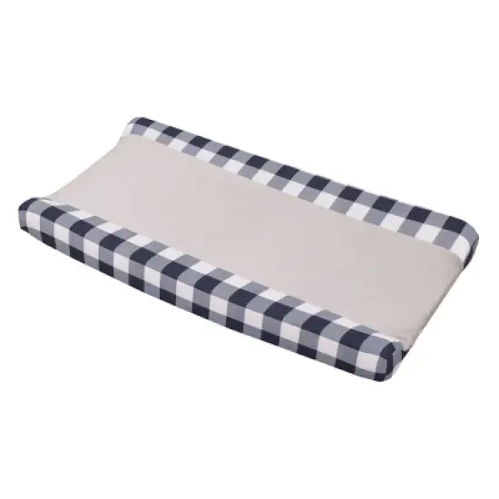 Little Love by NoJo National Park Navy Buffalo Check, Gray Super Soft Changing Pad Cover image {3}