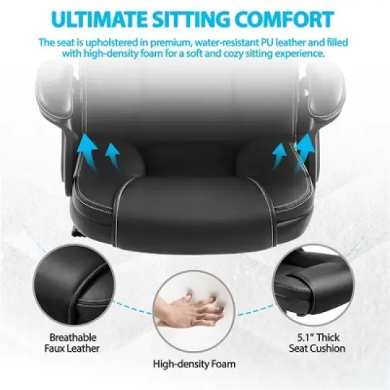 Yaheetech Faux Leather Executive Office Chair with Ergonomic High Back image {5}