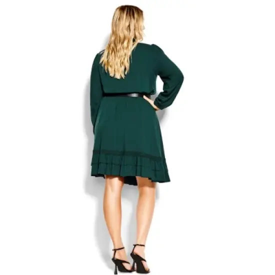 Women's Plus Size Precious Tie Dress - jade | CITY CHIC image {2}