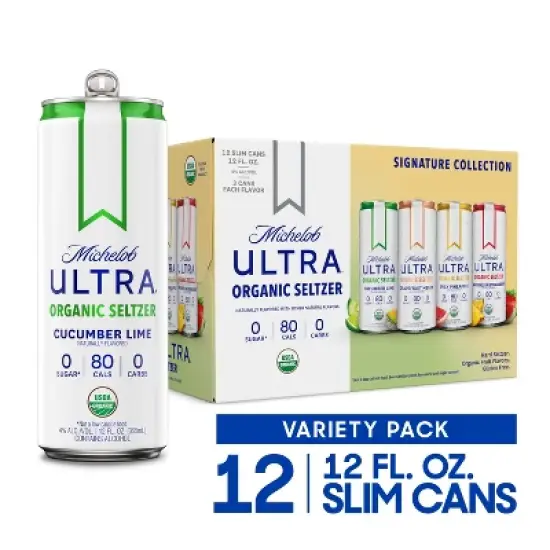 Michelob Ultra Organic Hard Seltzer First Edition Variety Pack - 12pk/12 fl oz Sliim Cans image {8}