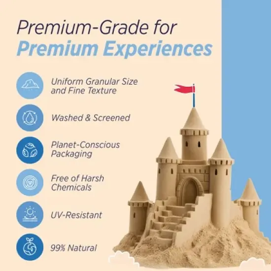 SandPiper 50 Pound Premium Grade Multi-Use Play Sand with Chemical Free Formula for Sandboxes, Pet Areas, Pavers, and Walking Stones, 4 Pack image {1}