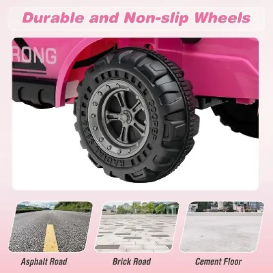 Costway Ride on Car 12V 2 in 1 Kids Street Sweeper Truck Electric Vehicle with Remote Control image {8}