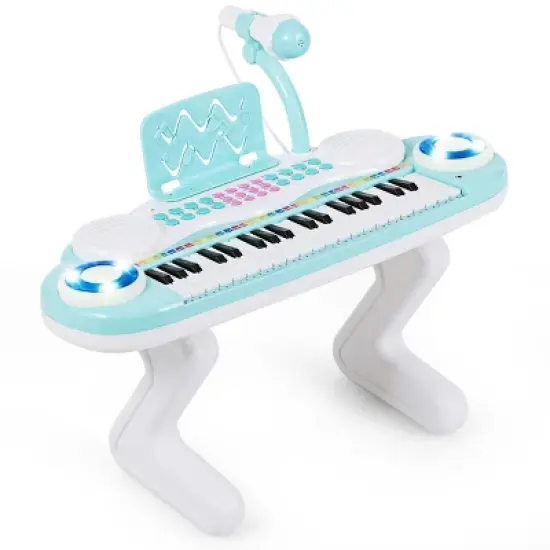 Costway Z-Shaped Kids Toy Keyboard Piano 37-Key Electronic Organ Light w/Microphone image {10}