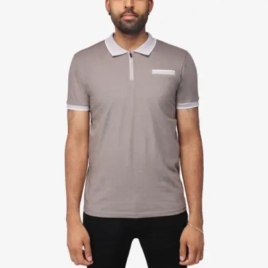 X RAY Men's Short Sleeve Zip-Neck Polo image {5}