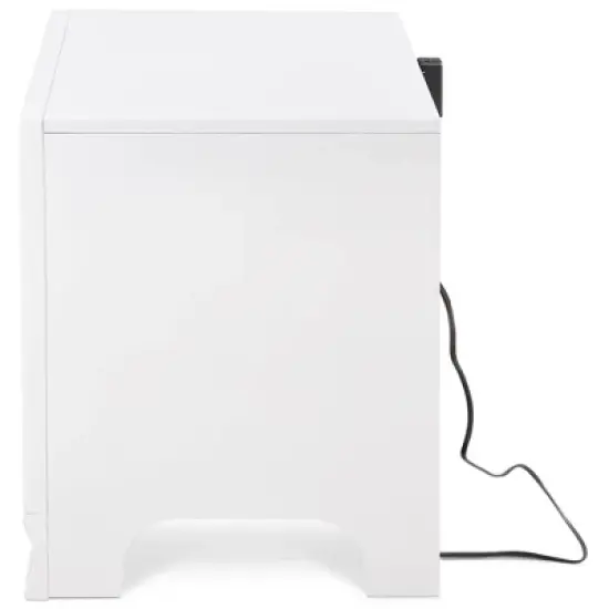 Edmond 1 Drawer Nightstand with USB White - ClickDecor image {6}