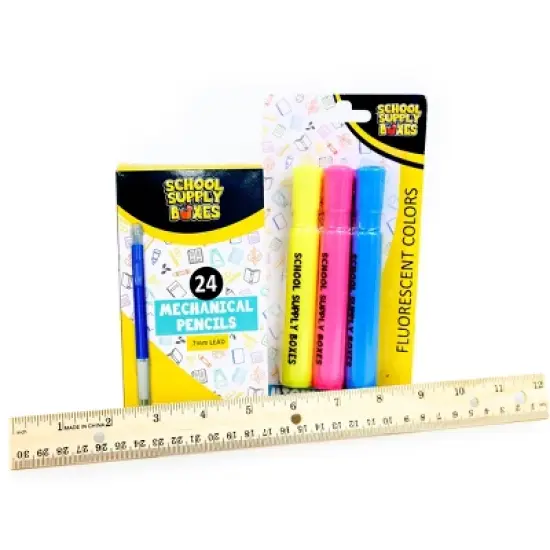 School Supply Boxes | 17" Backpack Kit for High School | Contains Pencil Pouch, Notebooks, Filler Paper, Folders, Mechanical Pencils, and More image {7}