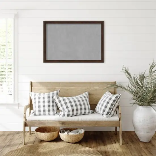 39"x27" Narrow Framed Magnetic Board Warm Walnut - Amanti Art: Metal Wall Mount, Office Decor, No Choking Hazard image {4}